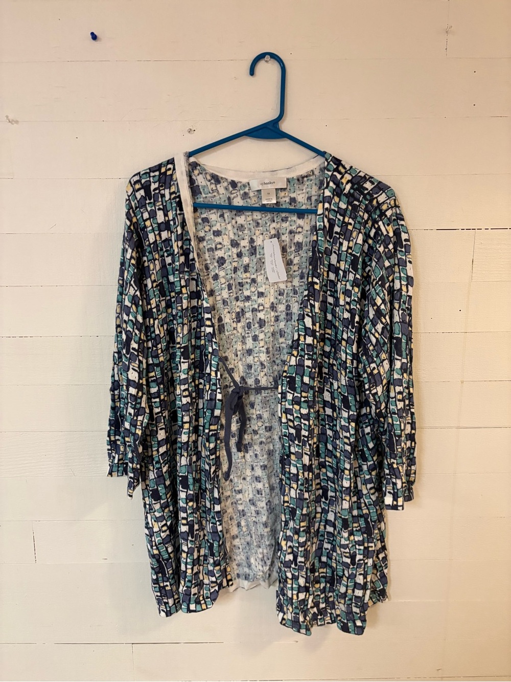 Christopher & Banks CJ Banks 1X Abstract Print Open Front Cardigan NWT